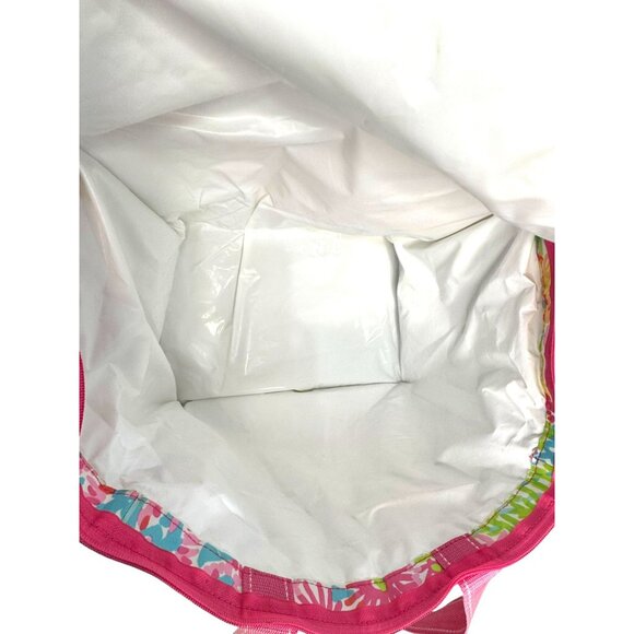 Lilly Pulitzer Pink Floral Insulated Cooler Bag W/ Double Handles & Adjustable S - Picture 10 of 14